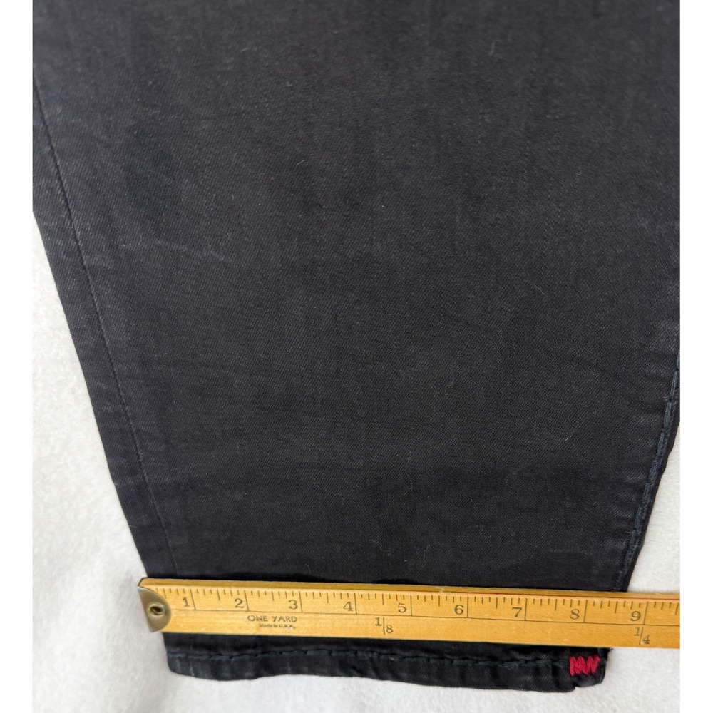 True Religion Ricky Relaxed Straight Jeans Mens 38 Black Red Contrast Stitching - Picture 9 of 11